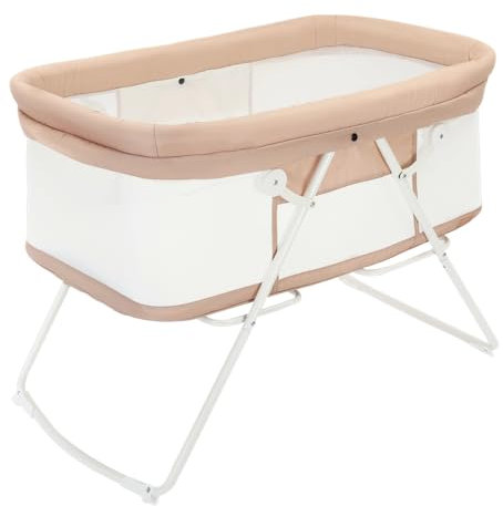UBRAVOO Babybett, 2-in-1-Babybetten und Babywiegen, Einfach Zusammenklappbares Reisebett mit Matratze Inklusive, Multifunktionales Stubenwagen Baby für Neugeborene-Khaki