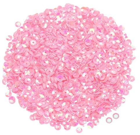 QUARKZMAN Paillettes Sfuse 4mm Paillettes Glitter 3000pz Paillettes a Tazza Paillettes per Ricamo Creazione Gioielli Artigianato Cucito, Rosa Intenso