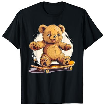 Cooles Skateboard Teddybär Outfit für Skater Jungen und Mädchen T-Shirt