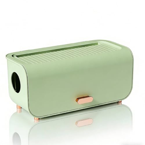 Scatola per Cavi con Coperchio, Multifunzione Scatola per la gestione dei cavi per le prese di corrente o le protezioni da sovratensione, 30.7cm(Verde Chiaro)