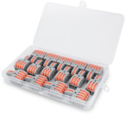 Innfeeltech 15 pezzi di connessione Ternimal, 1 In 3 Out, 1 In 4 Out, 1 In 5 Out Morsetto di connessione con leva Ciascuno 5 pezzi, Connettori per cavi con morsetto per conduttori da 0,2-4 mm²