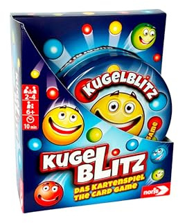 noris 606062774 - Kugelblitz - Das Kartenspiel (Spiel ab 6 Jahre) - rasanter Rätselspaß für Kinder und die ganze Familie, 2-4 Spieler, ca. 10 Min. Spieldauer pro Runde