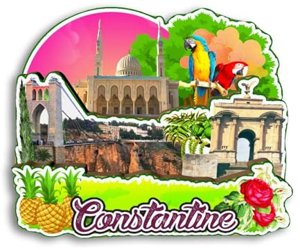 Quwsne Kylskåpsmagnet Konstantin Algeriet Kylskåpsmagnet Stad Resa Souvenirer Turist Gåvor 3D Klassiska landmärken Handgjorda Hantverk Heminredning -3005