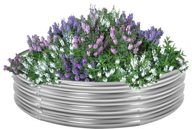 Jardinera elevada, de metal galvanizado, para verduras, semilleros, jardineras con suelo abierto, bancal alto para verduras, hierbas y flores, balcón, jardinera de flores y hierbas (60 x 29 cm)