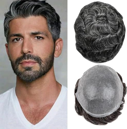 Toupee for Men Ultra-Thin 0.03mm Skin Men's Toupee Hair #1B30