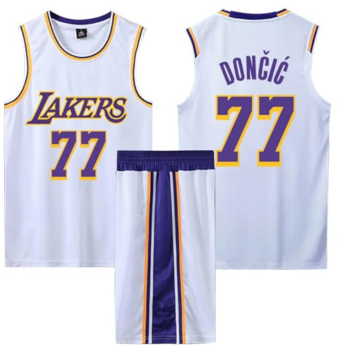 GIIWAKI Basketball Trikot für Kinder und Herren, Schwarz, Ärmellos, Polyester, Standardlänge, Alle Jahreszeiten, Jungen, Basketball Jersey, Basketballweste, Dallas Mavericks Luka Dončić Trikot