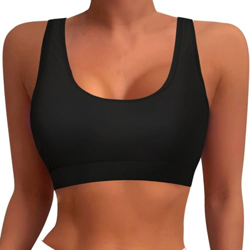 Generisch Camisa Business Bikini Top Racerback Natación Top Halter Trajes de baño Top Acolchado Crop Tops Traje de baño Unisex Negro