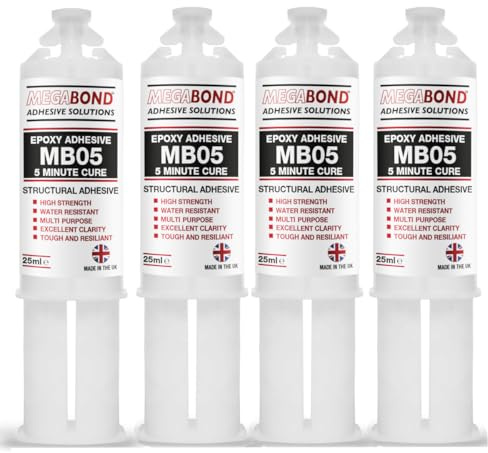 Megabond Rapid Epoxy MB05 Clear Fast Setting Epoxy 2 Part Glue (Pack of 4) (4)