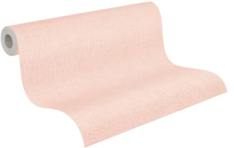 Livingwalls carta da parati TNT con struttura tessile in rosa, beige, rosa, verde - carta da parati a tinta unita 10,05 m x 0,53 m design di COSMOPOLITAN - 790671