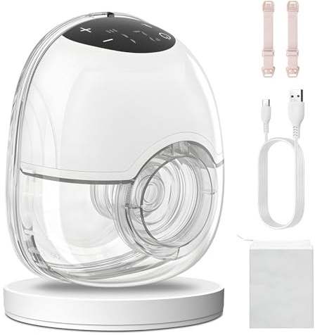 Anluomania Sacaleches Electrico, Extractor de Leche Eléctrico, Extractor de Leche Materna Portátil, 4 Modos y 12 Niveles, Sin BPA, Pantalla LCD, Silencioso Sacaleches, para Trabajo, Hogar o Viaje