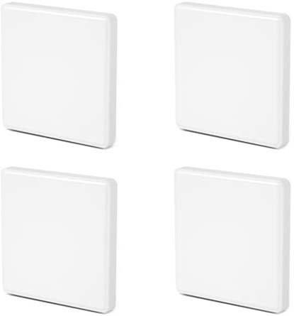 Tapa ciega para enchufe de 4 unidades, color blanco para caja empotrada, cubierta para interruptor de luz y cubierta de pared, tapa ciega sin tornillos, tapa ciega, tapa de enchufe de pared