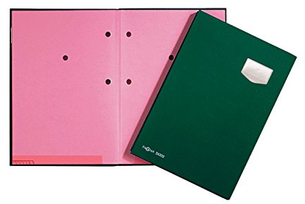 Pagna Lot de 10 porte-signatures de luxe avec couverture en plastique de qualité supérieure, dos extensible, carton rose