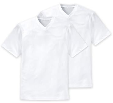 Schiesser Herren 2 Pack Shirt V-ausschnitt - American Unterhemd, Weiss_008151, XXL EU