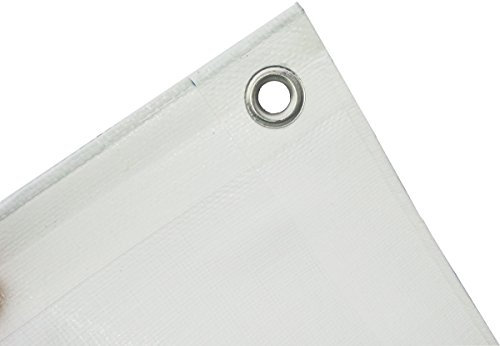 Abdeckplane Gewebeplane Top Line 260g/m² weiß, 5m x 8m = 40m², 23 verschiedene Größen wählbar!! Schutzplane Bootsplane Holzplane Plane mit Ösen für Poll Gartenmöbel Trampolin Auto wasserdicht reißfest wasserfest