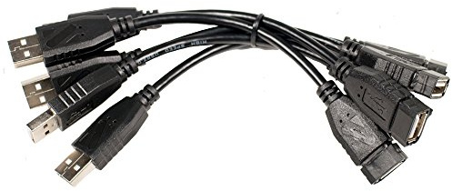 Seismic Audio SA-USBA6-5P, 5 Pack of 6 USB Extension Cables, USB 2.0 A Type Male to Female