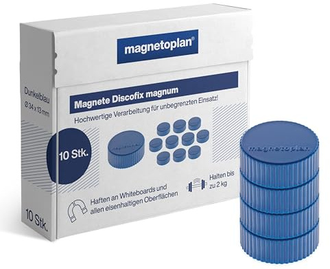 Magnethållare magnum, diameter 34 x 13 mm, 10 styck, mörkblå