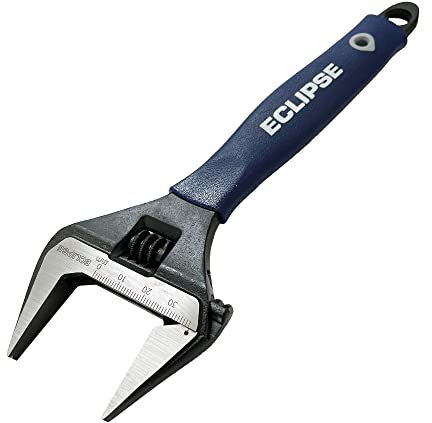Eclipse Professional Tools ADJW8WJ 8 Adjustable Wrench Extra Wide Jaw 38mm (1 ½), Grey