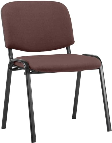 CLP Silla de Visitas Ken en Tela I Silla de Conferencias Apilable I Silla de Reuniones con Capacidad máx. 120 kg I Color: | Color marrón