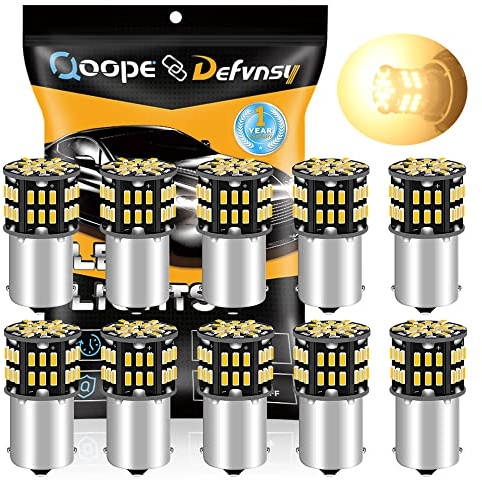 Defvnsy - Lot de 10-1156 BA15S P21W 1141 3014 54-SMD Ampoules LED Lampes pour éclairage intérieur 12V DC pour Camping-Car, Feux de recul ou Feux de freinage arrière, 3000K Blanc Chaud