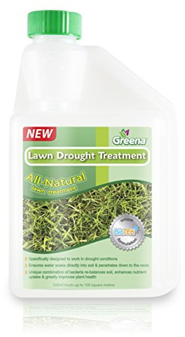 Greena Lawn Drought Treatment Wetting Agent All-Natural Grass Treatment for Dry Conditions Liquid Lawn Feed Enhancer for Root Penetration 500ml Covers 1000 Sq. Meters for a Healthier Lawn and Plants