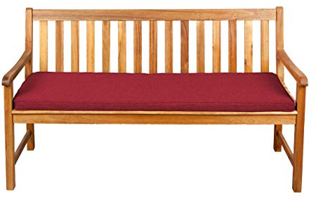 Gutekissen® Sitzkissen für Bank, Gartenschaukeln, Sitz, glatt. FK5 (110x40x5, Rot)