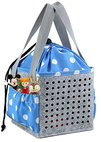 Tasche für Toniebox und Hörfiguren Filz Tragetasche für Tigerbox und Tigercard Transporttasche Toniebox Zubehör Aufbewahrungstasche für Toniebox Blau
