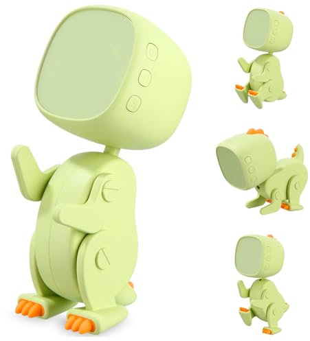 Digital Wecker Kinder, Kinderwecker Digitaler, Kinderwecker Dinosaurier Wecker, DREI Alarmes, Schlummer, Nachtlicht Timer, Einstellbare Lautstärke und Helligkeit, Geschenke für Jungen, Mädchen, Grün