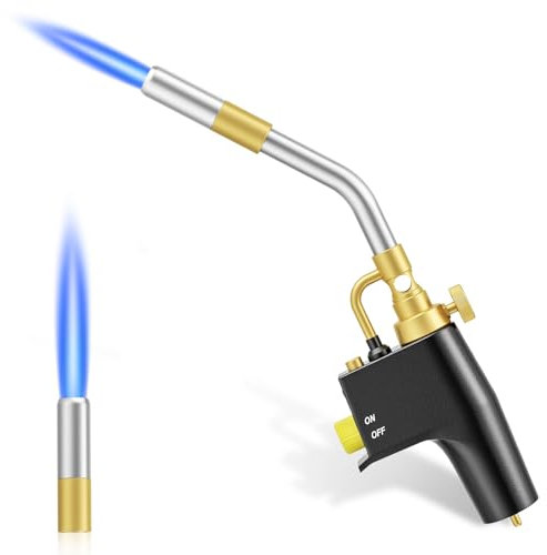 SenDeluz MAPP Chalumeau à gaz portable haute intensité avec déclencheur de démarrage au propane pour plomberie, soudage professionnel pour machine à souder, entretien, cuisson et fusion