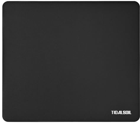 TIDALSOIL Glass Mouse Pad - Premium Mauspad aus gehärtetem Glas, mikrogeätzte, ultraglatte Oberfläche, Anti-Fouling und Anti-Kratzer, leisere Mausbewegungen, schwarz，45 cm x 40 cm