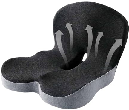 Genérico Cojines para Sillas, Espuma Viscoelástica Cojín de Asiento con Forma de L, Soporte Lumbar Protección para el Coxis Mujeres Hombres Adultos Mayores Habitación de Residencia