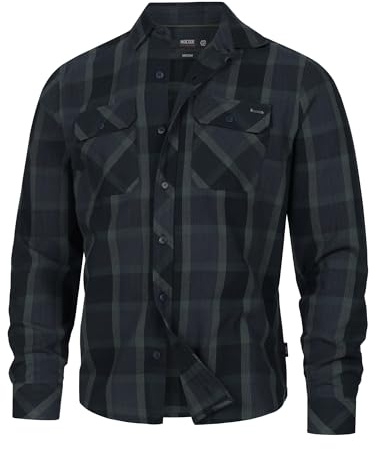 Indicode Camicia da uomo INPomal a maniche lunghe con colletto Kent | Camicia da uomo in cotone per uomo, Sky Captain, XXL