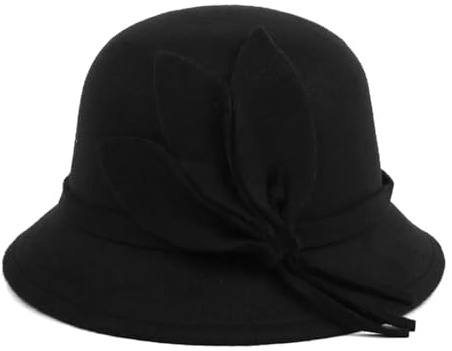 Brätte plommonstop flicka Fedora hattar elegant kyrka cloche höst vinter varm hatt filt hink mössa kvinnor vintage retro