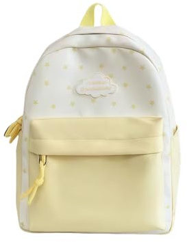 ERRORY Trendy Star Designs Zaino unisex ergonomico pratico zaino spazioso organizzazione, perfetto per donne e ragazze, zaini alla moda per giovani, Giallo