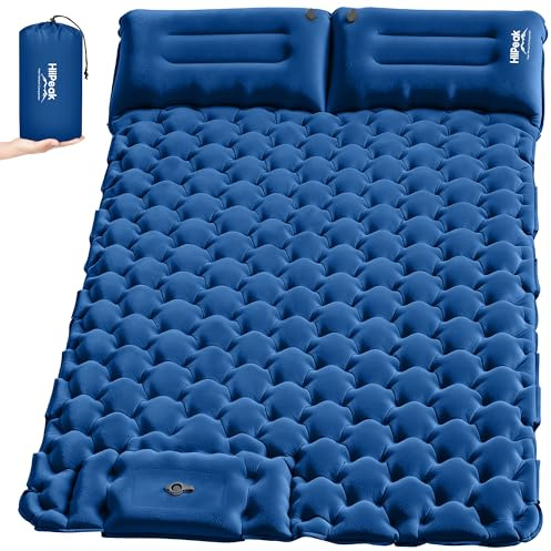 Hiipeak Dubbel Uppblåsbar Camping Madrass 192×122 – Extra Tjock 10 cm LuftmadrassKompakt Liggaunderlag för Vandring, Camping & Resor – Extra Tjock, Vattentät & Snabb Pumpning