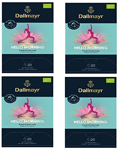 4 x Dallmayr Hello Morning Bio Kräutertee 20 Pyramiden x 2,5g