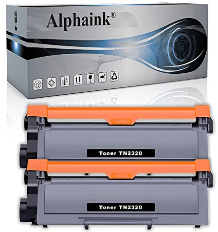 alphaink 2 Toner TN2320 Compatibile TN-2320 TN-2310 da 2.600 Copie per Brother MFC L2700DW L2700DN HL-L2340DW HL-L2300D DCP-L2500D DCP-L2520DW DCP-2560CDW HL-L2300D HL-L2340DW HL-L2700DN MFC-L2740DW