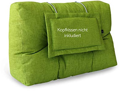 LILENO HOME Palettenkissen Set Apfelgrün - Rücken- / Seitenkissen 60x40x10/20 cm - Polster für Europaletten - Palettenkissen Outdoor als Sitzkissen für Palettenmöbel