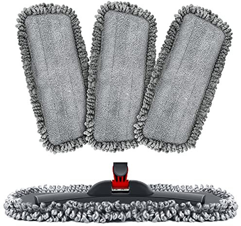 Homgif Mikrofaser Mop Pads, Vergrößerte Verdickte Reinigung Pads, 17.3x7.4in Mikrofaser-Moppbezug, Waschbarer Bodenwischer-Ersatz, Home Küche