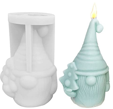 Weihnachten Kerzenformen Zum Gießen,Silikonform Weihnachten,3D Gesichtsloser Weihnachtsmann Gnome Silikonform,Silikonform Wichtel,DIY Handgemachte Kerzen Seife Gießform,Weihnachtsdeko,Geschenk