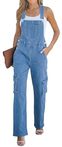 luvamia Denim Outfit For Women Overalls Garden Overalls Denim Overalls for Women Medium Blue small Size 4 Size 6