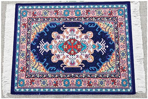 Egurs A26 Rug Mouse Mat Rug Mouse Pad Oriental Persian Mini Carpet Mouse Mat with Tassel Small Mouse Mat Oriental Carpet Computer Mouse Mat Funny Office Accessories for Table Decoration