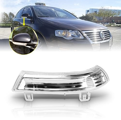 AutoBeeDen Blinker für Volkswagen VW GTI, Golf 5/6 Wagon/Plus, Sharan, Eos, Jetta 3, Passat; SEAT Alhambra; SKODA Superb mit E-Markierung (Klar Rechte)