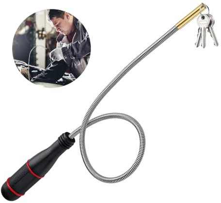EXIN DEHCEN 60cm Outil de Ramassage Magnétique Flexible, Aimant Flexible Outil Récupérateur Aimanté Tige Aimantée Flexible,Avec Poignée Antidérapante,pour Ramasser de Petites Pièces,Objets Métalliques
