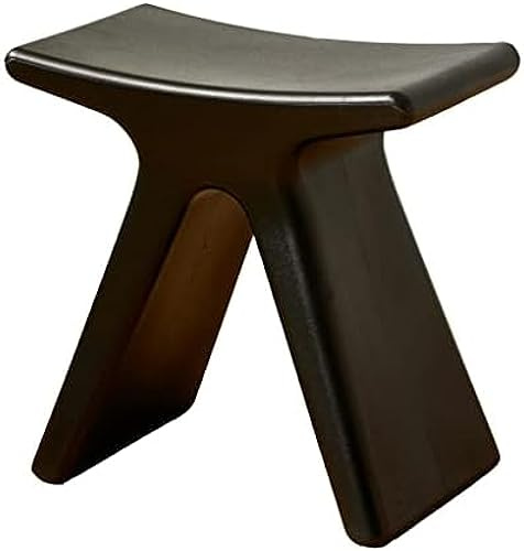 Creative Plast Låg Pall, Vattentät Anti-Slip Badrum Dusch Pall, Bekväma Strong Change Sko Sits För Vardagsrum Sovrum Kök, 43,5×24×41,5cm,Svart