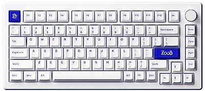 Akko MOD 007B PC Mechanische Gaming-Tastatur, 75% Layout-Dichtung montiert, kabellos mit Blau auf weißem Kirschprofil, Doppelschuss-Tastenkappen, V3 Pro Piano Switch