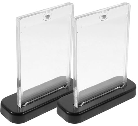 UPKOCH Magnetic Trading Card Holder and Stand 2 Sets with Transparent Acrylic Base for Collectible Game Cards and Sports Card Display