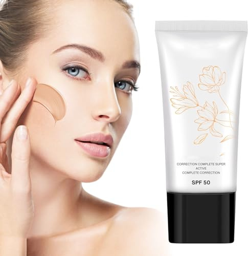 Korean Color Changing CC Cream, Korean CC Cream With Spf 50, Self Adjusting For Mature Skin, CC Color Correcting Full Coverage Cream for All Skin Types