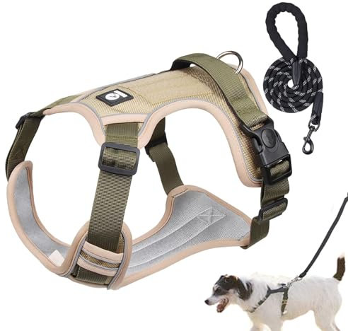 Hundegeschirr-Set, Hundetrainingsgeschirr | Atmungsaktives, reflektierendes Hundegeschirr, verstellbares Hundegeschirr - Flexibles Hunde-Zuggeschirr, Hundegeschirr-Halsband-Set zum Spazierengehen,