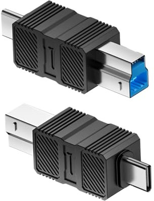 Générique Adattatore USB B | Convertitore USB B 3.0 per stampante | Conion ad alta velocità Plug & Play compatibile con laptop, tablet, docking station e PC