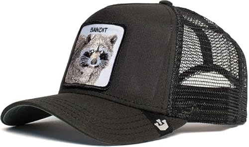 Gorra de béisbol Hombre Ajustable – Estilo Trucker con Rejilla – Parche Original de Mapache – Talla única Snapback – Gorra Urbana de Moda Vintage